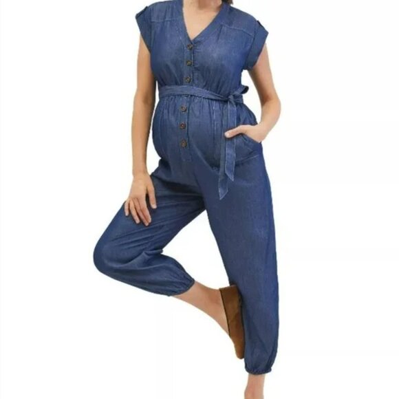 Motherhood Maternity Pants - NWT Motherhood Maternity Jumpsuit Modern Blue Maternity Outfit